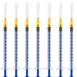 100 Pack 1ml 25Ga Plastic Syringe with Measurement for Scientific Labs, Industrial Dispensing Animal and Pet Supplies, Disposable Individually Wrapped (100, 1ml 25Ga)