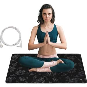 23.6"x35.4" Printed Grounding Mat with 15FT Grounding Wire, Grounding Therapy, Grounding Mat for Improve Sleep and Help with Anxiety