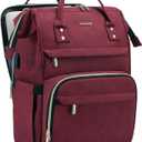LOVEVOOK 17.3 Inch Laptop Backpack, Large Travel Backpack for Women, Water Resistant Teacher Backpack with Laptop Compartment, Professional Business Work bags with Charger, Wine Red