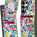 Bemal for Samsung Galaxy S24 Ultra Wallet Case with Card Holder, Fashion Printed, RFID Blocking, PU Leather Kickstand, Magnetic Closure, Shockproof Phone Cover for Women Men, Blooming Flowers