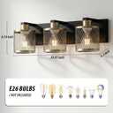 Bathroom Light Fixtures Black and Gold Vanity Lights 3 Lights Farmhouse Bathroom Vanity Light Vintage Design Wall Sconces Lighting for Mirror Attic Corridor Cellar Wall Lamps