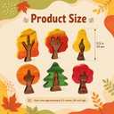 Blueweenly 6 Pcs Wooden Autumn Trees Puzzle, Small World Play Set