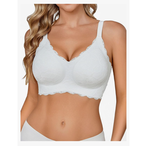 Avidlove Women's Seamless Bras Wireless Bra Full Coverage Lace Tshirt Everyday Bra, Size M