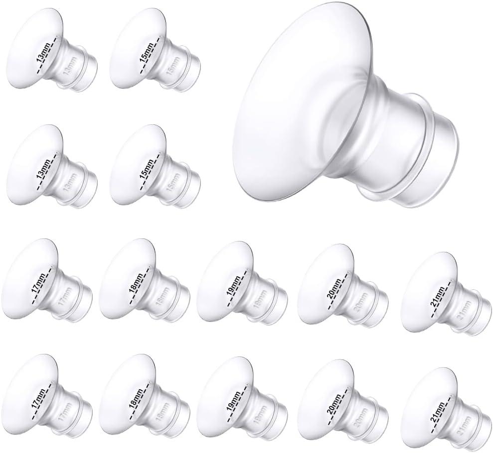 Flange Insert 13/15/17/18/19/20/21mm 14PCS,Compatible with Momcozy S12 pro/S9 pro/S12/S9/Medela/Spectra/Bellaaby/TSRETE etc 24mm Shields/Flanges,Reduce 24mm Tunnel Down to Other Size