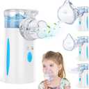 Portbale Nebulizer, Nebulizer Machine for Adults and Kids, Ultrasonic Mesh Nebulizer of Cool Mist with Self-Cleaning Function for Breathing Problems, Used at Home, Office, Travel