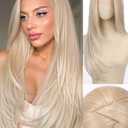 Luwila Straight 13x4 HD Lace Front Wig for Women, 26inch Heat Resistant Synthetic Hair Glueless Pre Plucked Straight Human Hair-Like Layered Wig with Realistic Scalp (Light Mixed Blonde Color)