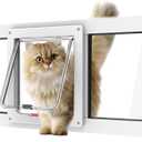Aluminum Cat Door for Windows - Adjustable to Fit Window Width 32"-36", Quick-Fit Cat Door Window Insert, Magnetic Suction Design, Perfect for Cats