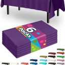 Pureegg Plastic Table Cloth Disposable 6 Pack, 54 x 108 Inch Table Cloths, Halloween Party Decorations, Summerween Decor, Halloween Tablecloths, Rectangle, Plastic Cover, Waterproof, Purple