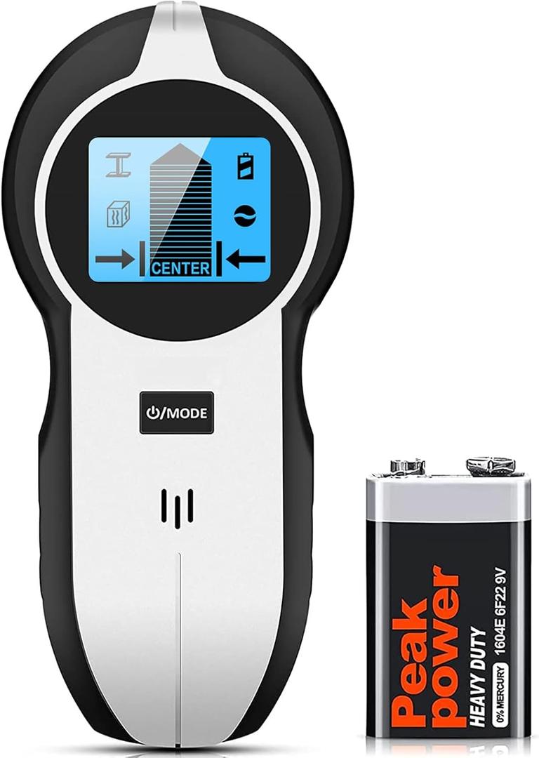 Stud Finder Wall Scanner 5 in 1 Upgraded Electronic Wall Scanner with Battery for Wood Metal and AC Wire Detection,HD LCD Display and Audio Alarm, Blue