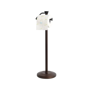 ZCCZ Toilet Paper Holder Stand, Freestanding Tissue Roll Dispenser with Reserve Storage, Bathroom Organizer for 5 Mega Rolls, Oil Rubbed Bronze Finish, Space-Saving Design for Modern Home Décor