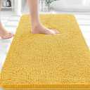 OLANLY Bathroom Rugs 36x24, Extra Soft Absorbent Chenille Bath Rugs, Rubber Backing Quick Dry, Machine Washable Bath Mats for Bathroom Floor, Tub and Shower, Home Decor Accessories, Yellow