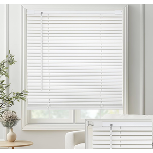 MYshade No-Drill Cordless Horizontal Mini Blinds – 35" W x 48" H Tool-Free Inside Mount Window Blinds with 1" Vinyl Slats, Light Filtering & Privacy, Child & Pet Safe, White