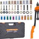 VEVOR 16" Rivet Nut Tool, Labor-Saving Rivnut Tool Kit with 13PCS Metric & SAE Mandrels, 186PCS Rivet Nuts,M3, M4, M5, M6, M8, M10, M12, 1/4-20, 5/16-18, 3/8-16,1/2-13, 8-32, 10-24 with Carrying Case