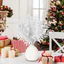 RoseCraft 10PCS Christmas Tree Decorations, Artificial Glitter Berry Stems Branches, for Christmas Tree Ornaments Picks Twigs Xmas Vase Filler Home Wedding Holiday Winter Decor. (White)