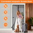 Magnetic Screen Door, Screen Door Mesh, Heavy-Duty Mesh Curtain, Door Net Keep Bugs Out, Hands Free Partition, Screen Size 38 83, Fits 36 82 Doors, Pet & Kid Friendly, Black