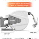 Ayleid Retractable Garden Hose Reel,1/2 in x 130 ft Wall Mounted Hose Reel, with 9- Function Sprayer Nozzle, Any Length Lock/Slow Return System/Wall Mounted/180Swivel Bracket (Grey)