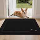 BEQHAUSE Dog Door Mat for Mud Paws Dirt Trapper Doormat Non-Slip Entryway Rugs Absorbent Welcome Mat Washable Indoor Floor Mat Low-Profile for Front Door, 24" x 36", Black
