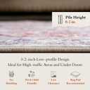 Freyja 5x7 Area Rugs for Living Room, Vintage Distressed Soft Washable Rugs for Bedroom Dining Room Kitchen, Foldable Thin Non Slip Floral Print Mat Home Decor Aesthetic (Orange Blue)