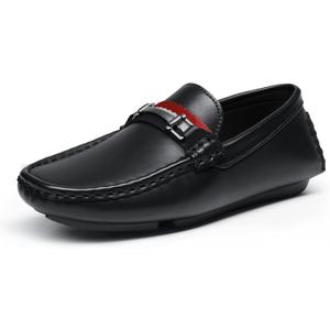 Bruno Marc Boy's Loafer Slip-On Dress Shoes (1 Little Kid, Black)