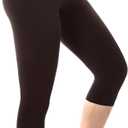 Walifrey Capri Leggings for Women, Buttery Soft High Waisted Leggings for Gym Yoga Workout (Brown, L)