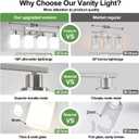 Indoi 4-Light Bathroom Light Fixtures, Brushed Nickel Vanity Lights with Milk Glass Shades, Modern Bathroom Wall Lamp for Mirror Living Room Bedroom Porch