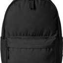 Amazon Basics Backpack for School, Travel, Study with Padded Adjustable Shoulder Straps, Spacious Compartment, Water Bottle Pockets, Durable Classic Design, Black