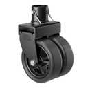 2,500lbs Dual 6" Trailer Jack Swivel Caster with Upgraded Spoked Wheels and Reinforced Bracket, Black