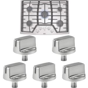 5 Pack AEZ73293801 Burner Control Knob Replacement,Compatible with LG Range/Stove Gas Cooktop,Burner Control Knob Assembly Replaces EBZ60710601,2025031,AH3639420,EA3639420,AP5594929,PS3639420