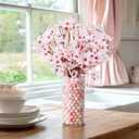 Suncalla 105 Pcs Easter Centerpieces for Tables Pink Cherry Blossoms Decorations Bulk with 5 Artificial Cherry 100 Pastel Multicolor Eggs Vase Filler Easter Table Decors for Spring Home Decor