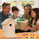 Birdhouse Kit, DIY Wooden Bird House Kits for Outside Adults Kids Woodcraft Bird House with Paint Hanging Twine Building Projectsand Wood Craft Woodworking Gift for Beginners for Kids Ages 8+