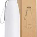 koodee Water Bottle-17 oz Stainless Steel Double Wall Vacuum Insulated Water Bottle for Back to School, Cola Shape Leak Proof Sports Bottle for School(White)