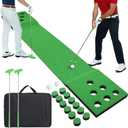 Golf Putting Game Set for Indoor & Outdoor, Portable Golf Pong Putting Green Mat with 2 Putters, 2 Balls,12 Hole Covers, 1 Storage Bag for Home, Backyard, Office & Party
