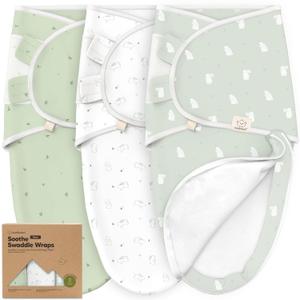Baby Swaddle Sleep Sacks with Zipper - 3-Pack Swaddles for Newborns 0-3 Months, Infant, Baby Girls, Boys, Soft & Durable Newborn Sleep Sack, Easy Diaper Change Swaddling Blanket (Bunnies) (One Size)