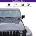 Hood Hinge Cover Decoration Trim Exterior Cover Kit Fit for 2018-2025 Jeep Wrangler JL JLU & Gladiator JT(Purple)