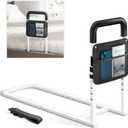 Bed Rails for Elderly Adults Safety - Adjustable Flat-Tube Design Bedrail for seniors with Storage Pocket and Non-Slip Handle for Getting in&out of Bed, hold up to 300LBs - Fits Twin Full Queen King