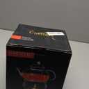 CnGlass 33.8oz Glass Teapot with Removable Infuser,Stovetop Safe Tea Kettle with Glass Tea Warmer 5.3 in/13.5cm Diameter