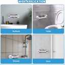Grab Bars for Bathtubs and Showers 3 Suction Cups Shower Handle, Heavy Duty Safety Shower Grab Bars for Seniors and Elderly, Handicap Bars for Bathroom 2 Pack, Gray