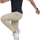 Men's Sweatpants Athletic Pants Joggers with Zipper Pockets Lightweight Quick Dry Workout Track Pants for Gym Running (L)