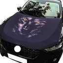 Wolf Photo Oversized Car Hood Cover 3.3X5FT/6X7FT100% Polyester Elastic Fabrics Can be Washed Suitable for Large SUV and Pickup Trucks (6X7FT)