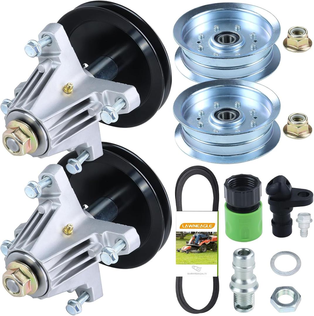 918-06991 Spindle Assembly for Craftsman T110 Huskee 42" Decks | with 756-05034A Idler Pulley 1/2x97 954-04060C Belt Deck Wash Kit for Huskee LT4200 Craftsman T1200 Troy Bilt Pony 42" Mowers