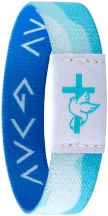 4 x Bible Verse Bracelets with NFC, Christian Wearable Daily Bible Verse Bracelet Daily Devotional Bracelet Scripture Bracelets Religious HalloweenChristmas Gifts for Men Women Teens (blue)