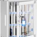 Lockbako 24 Slots Cell Phone Locker for Classroom, Portable Mobile Phone Storage Box with 【2 Different Size Slots】, Phone Lock Box Wall Mounted (Silver)