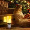 Dyforce Christmas Light Bulbs, 6W 4 Modes E26/E27 Base Flickering Fire Light Bulbs with Gravity Sensor, Flame Light Bulbs for Indoor Outdoor Decorations - 4 Pack (Yellow)