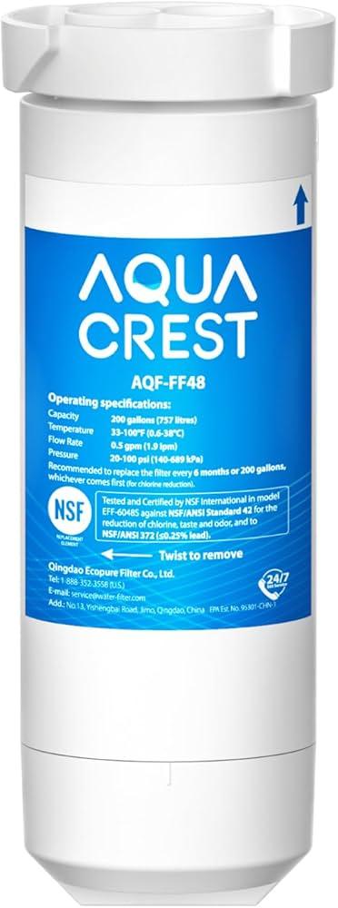AQUACREST XWF Refrigerator Water Filter, Compatible with GE XWF, GE Refrigerator Models Starting with GBE21, GDE21, GDE25, GFE24, GFE26, GNE21, GNE25, GNE27, GWE19, GYE18, GSE25, GSS23, GSS25, GZS22