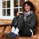 Unisex Wool Clogs with Arch Support Adjustable Buckle Wool Mules Comfortable Wood Sole Clogs(Brown 6.5