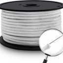 Artilife Flag Pole Rope,5/16" Wire Center Flagpole Rope,Braided Polyester Line with Steel Center Marine Grade (5/16" x 150 Ft)