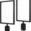 SHUESS 2 Pack Black Stanchion Sign Holder Frame, Double Sided Sign Frame with Cover for 8.5 x 11 Inches Paper Size, Stanchion Top Sign Frames for Crowd Control Sentry Stanchions
