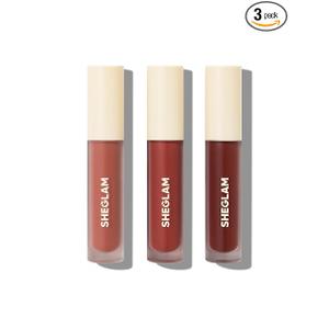 SHEGLAM Matte Allure 3 Pcs Mini Liquid Lipstick Set Nourishing Sunflower Oil Reduce Lip Fine Lines Long Lasting Travel Liquid Lip Stick
