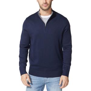 Nautica Men's Quarter-Zip Sweater (X-Large, Navy)