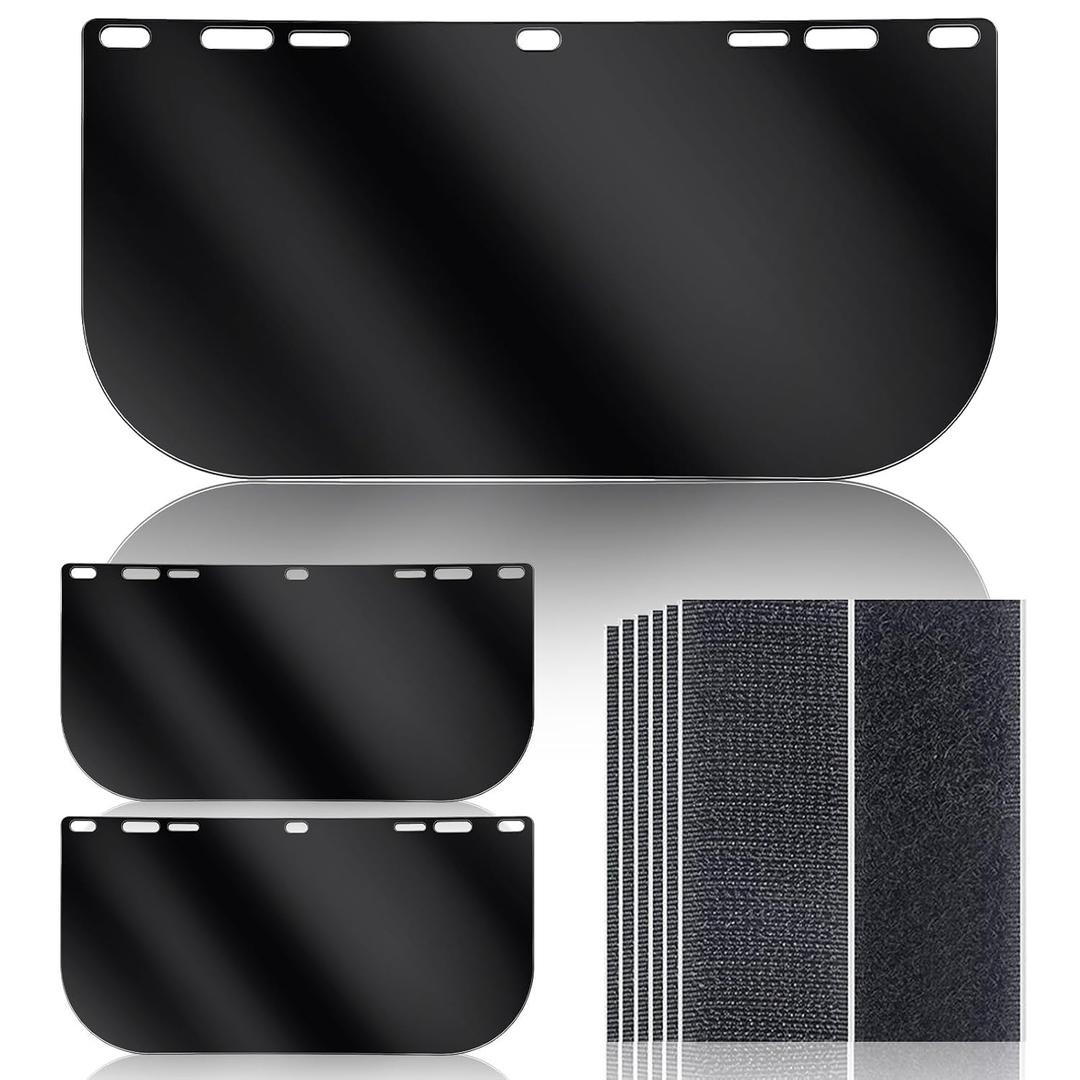 3 Pack Face Shield Replacement Lens, 15.5'' x 8'' Welding Shield Compatible with Hobart 770580, Face Shield for Grinding and Cutting, Tinted Full Face Shield, Star Wars Helmet Face Shield for Cosplay
